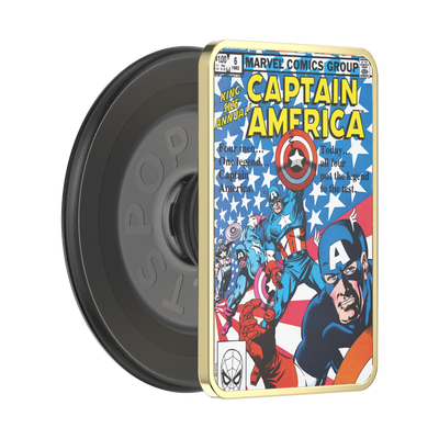 Enamel Captain America Comic Book — PopGrip for MagSafe