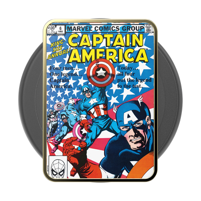 Secondary image for hover Enamel Captain America Comic Book — PopGrip for MagSafe
